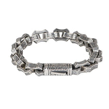 Load image into Gallery viewer, S925 Sterling Silver Rattan Square O-Chain Bracelet. Buy at 100Sterling.com.