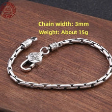 Load image into Gallery viewer, Genuine 925 Sterling Silver Bracelets with unique styles and design - Style 14. Buy from 100Sterling.com. Free Delivery.