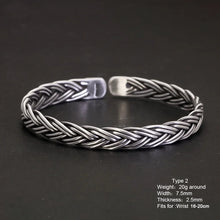 Load image into Gallery viewer, Genuine 999 Solid Sterling Silver Braided Bangle Cuff. Buy from 100Sterling.com