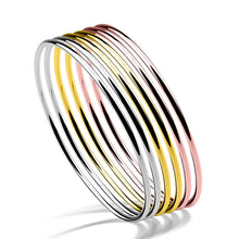 Load image into Gallery viewer, Minimalist 925 Sterling Silver Gold-plated, Rose Gold-plated Ultra-Slim 2mm Hoop Bracelets. Buy from 100Sterling.com