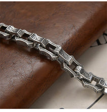 Load image into Gallery viewer, S925 Sterling Silver Rattan Square O-Chain Bracelet. Buy at 100Sterling.com.