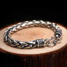 Load image into Gallery viewer, 925 Sterling Silver Bracelet with Weaved Chain Link and Fishhook Clasp. 100Sterling.com