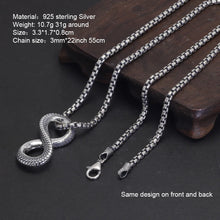 Load image into Gallery viewer, 925 Sterling Silver Infinite Symbol Snake Pattern Pendant Necklace . Buy at 100Sterling.com.