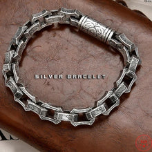 Load image into Gallery viewer, S925 Sterling Silver Rattan Square O-Chain Bracelet. Buy at 100Sterling.com.