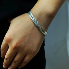 Load image into Gallery viewer, Genuine 999 Solid Sterling Silver Braided Bangle Cuff Bracelet . Buy from 100Sterling.com