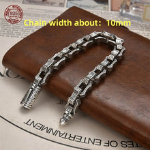 Load image into Gallery viewer, Genuine 925 Sterling Silver Bracelets with unique styles and design - Style 7. Buy from 100Sterling.com. Free Delivery.