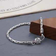Load image into Gallery viewer, Genuine 925 Sterling Silver Bracelets with unique styles and design - Style 14. Buy from 100Sterling.com. Free Delivery.