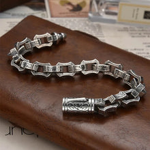 Load image into Gallery viewer, S925 Sterling Silver Rattan Square O-Chain Bracelet. Buy at 100Sterling.com.