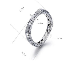 Load image into Gallery viewer, Ornate S925 Sterling Silver Squared Hollow Design Bracelet. Buy at 100Sterling.com.