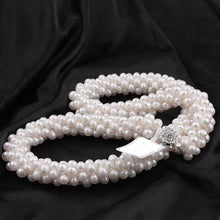 Load image into Gallery viewer, 18 Inch Cluster Design Freshwater Pearl Necklace, Freshwater pearls, classic pearls, women's pearls, women's necklace, pearl necklace, stylish pearl necklace, white pearls, white pearl necklace, 100sterling.com