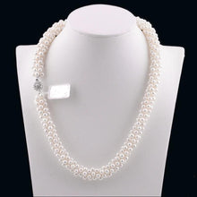 Load image into Gallery viewer, 18 Inch Cluster Design Freshwater Pearl Necklace, Freshwater pearls, classic pearls, women's pearls, women's necklace, pearl necklace, stylish pearl necklace, white pearls, white pearl necklace, 100sterling.com