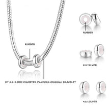 Load image into Gallery viewer, Smooth finish genuine 925 sterling silver bead spacer, 925 genuine sterling silver bead stopper, designer bead spacer,  DIY bracelets, Pandora style bracelet, 100Sterling.com