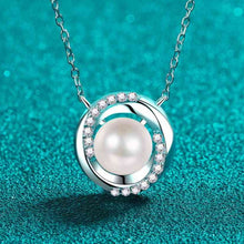 Load image into Gallery viewer, 925 Sterling Silver Pearl & Moissanite Pendant Necklace