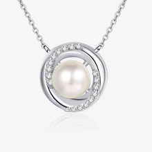 Load image into Gallery viewer, 925 Sterling Silver Pearl & Moissanite Pendant Necklace