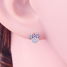 Load image into Gallery viewer, Sterling Silver Minnie's Red Bow Earrings