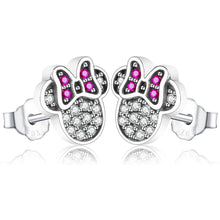 Load image into Gallery viewer, Sterling Silver Minnie's Red Bow Earrings