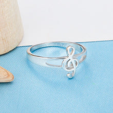Load image into Gallery viewer, Sterling Silver Treble Clef Ring, Sterling Silver Ring, Silver Ring, Band Ring, Music Ring, Band Jewelry, Orchestra Jewelry, Band Dress Accessory, 100Sterling.com, Band Fashion, Band Fashion ring, Girls Band Ring, Girls Fashion ring