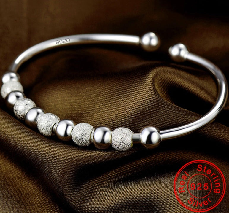 Sterling Silver Cuff Bracelet for Charms and Beads