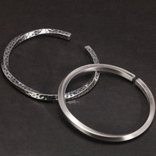Load image into Gallery viewer, 999 Thai Silver Twisted Cuff Bangles For Men And Women - Two Styles