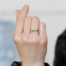 Load image into Gallery viewer, Sterling Silver 1 Carat Peridot &amp; CZ Ring
