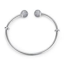 Load image into Gallery viewer, Sterling Silver Bangle Bracelet, Pandora style bracelet, Women's Bracelet, Fashion Bracelet, 100Sterling.com, Design-it-Yourself Bracelet