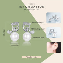 Load image into Gallery viewer, Sterling Silver "Making Music" Fresh Water Pearl Stud Earrings
