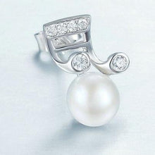Load image into Gallery viewer, Sterling Silver "Making Music" Fresh Water Pearl Stud Earrings
