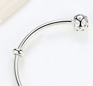 Sterling Silver Bangle Bracelet, Pandora style bracelet, Women's Bracelet, Fashion Bracelet, 100Sterling.com, Design-it-Yourself Bracelet