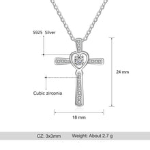 Load image into Gallery viewer, Sterling Silver Heart Cross Necklace