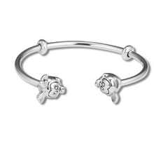 Load image into Gallery viewer, Genuine Sterling Silver Disney Character Open Bangle Bracelet