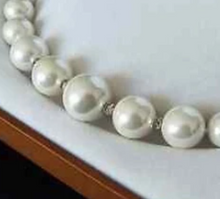 Load image into Gallery viewer, 8-16MM White South Sea Shell Pearl 18" Necklace