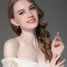 Load image into Gallery viewer, Sterling Silver Drop pearl & Cubic Zirconia Earrings, Wedding Earrings, Special Occasion Earrings, Sterling Silver Earrings, Bridal Earrings, Pearl Drop Earrings, Sterling Silver Pearl Drop Earrings, 100Sterling.com