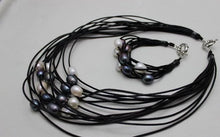 Load image into Gallery viewer, Multi-color Freshwater Circle Pearl Necklace &amp; Bracelet Set
