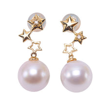 Load image into Gallery viewer, Celebration Design 18K Gold & Natural White 8.5mm Akoya Pearl Earrings