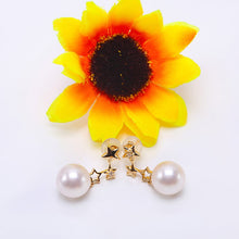 Load image into Gallery viewer, Celebration Design 18K Gold & Natural White 8.5mm Akoya Pearl Earrings