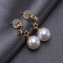 Load image into Gallery viewer, Celebration Design 18K Gold & Natural White 8.5mm Akoya Pearl Earrings