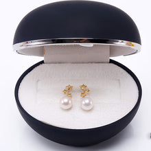 Load image into Gallery viewer, Celebration Design 18K Gold & Natural White 8.5mm Akoya Pearl Earrings