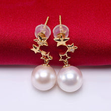 Load image into Gallery viewer, Celebration Design 18K Gold &amp; Natural White 8.5mm Akoya Pearl Earrings