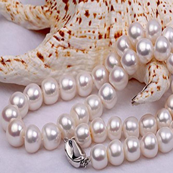 13mm freshwater white pearl necklace