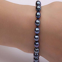 Load image into Gallery viewer, 8- 8.5mm AAA Blue Freshwater Pearl Bracelet, Freshwater Pearl Bracelet, Wedding Jewelry, Bridal Jewelry, Bridal Pearls, Wedding Pearls, Pearl Bracelet, 8mm Pearl Bracelet, 8.5mm Pearl Bracelet, Freshwater Pearls, 100Sterling.com, Freshwater Pearl Bracelet, Large Pearls, Freshwater pearls, Classic Pearl Bracelet, 100Sterling.com, Wedding Jewelry, Anniversary pearls, Evening Pearls, Daytime Pearls, Fashion Pearls
