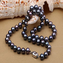 Load image into Gallery viewer, Black Natural Freshwater Pearl Necklace, Bracelet & Earring Set