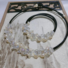 Load image into Gallery viewer, Crystal & Pearl Adjustable Necklace & Matching Bracelet