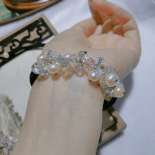 Load image into Gallery viewer, Crystal & Pearl Adjustable Necklace & Matching Bracelet