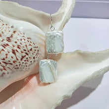Load image into Gallery viewer, Unique Shaped Natural White Baroque Pearl Earrings, Baroque Pearl Earrings, Freshwater Pearl Earrings, Cultured Pearl Necklace, Wedding Jewelry, Bridal Jewelry, Bridal Pearls, Wedding Pearls, Pearl Necklace, Freshwater pearls, Classic Pearl Necklace, 100Sterling.com, Wedding Jewelry, Anniversary pearls, Evening Pearls, Fashion Pearls, White Pearls, Pink pearls, Baroque Pearls, High Fashion Jewelry