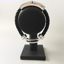 Load image into Gallery viewer, Sterling Silver & Leather Braid Onofrio Street Bracelet