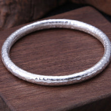 Load image into Gallery viewer, 925 Sterling Thai Silver Fish Scale Texture Bangle