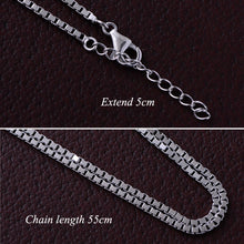 Load image into Gallery viewer, Sterling Silver & White Zircon Cross Pendent with Box Chain Necklace