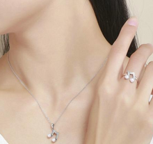 Load image into Gallery viewer, Sterling Silver Music Note Three Piece Jewelry Set - Earrings, Pendent &amp; Ring