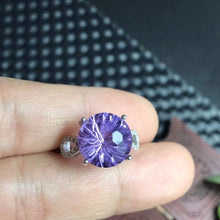Load image into Gallery viewer, Sterling Silver Amethyst Solitaire Gemstone Ring, 925 Sterling silver ring, Amethyst Ring, Amethyst Gemstone, Amethyst Solitaire, Solitaire Ring, Cocktail Ring, Cocktail Jewelry, Women&#39;s Rings, 100Sterling.com