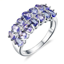 Load image into Gallery viewer, 14 Stone Genuine Tanzanite Ring set in Sterling Silver